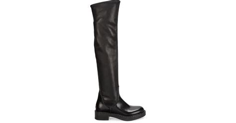 prada stretch leather tall boots|Prada 55 leather ankle boots.